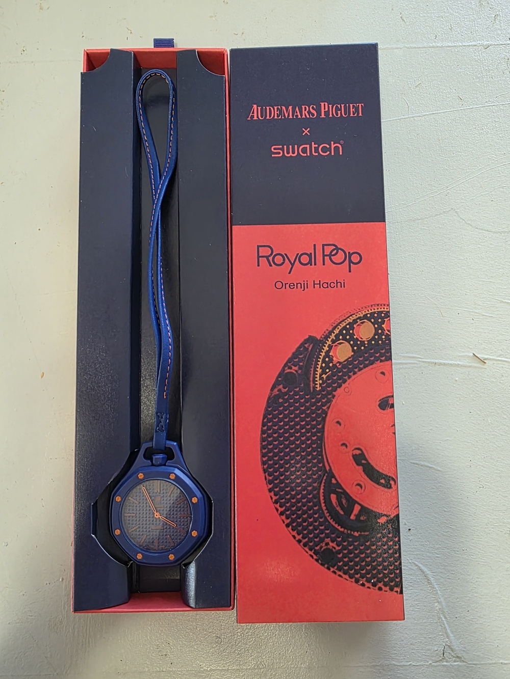 Audemars Piguet x Swatch Royal Pop Watch - Blue with Orange Accents